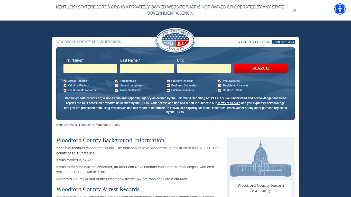 Woodford County Arrest, Court, and Public Records | StateRecords.org