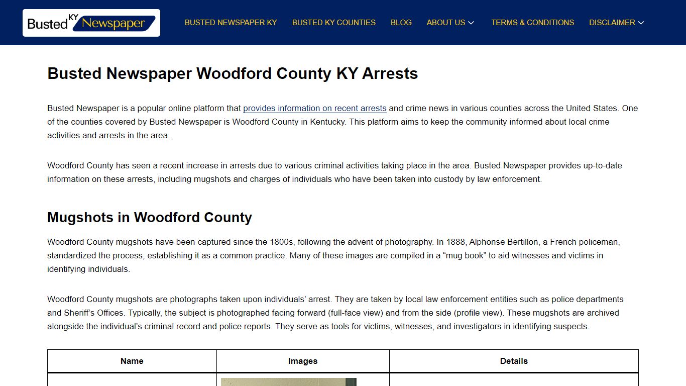 Busted Newspaper Woodford County KY Arrests